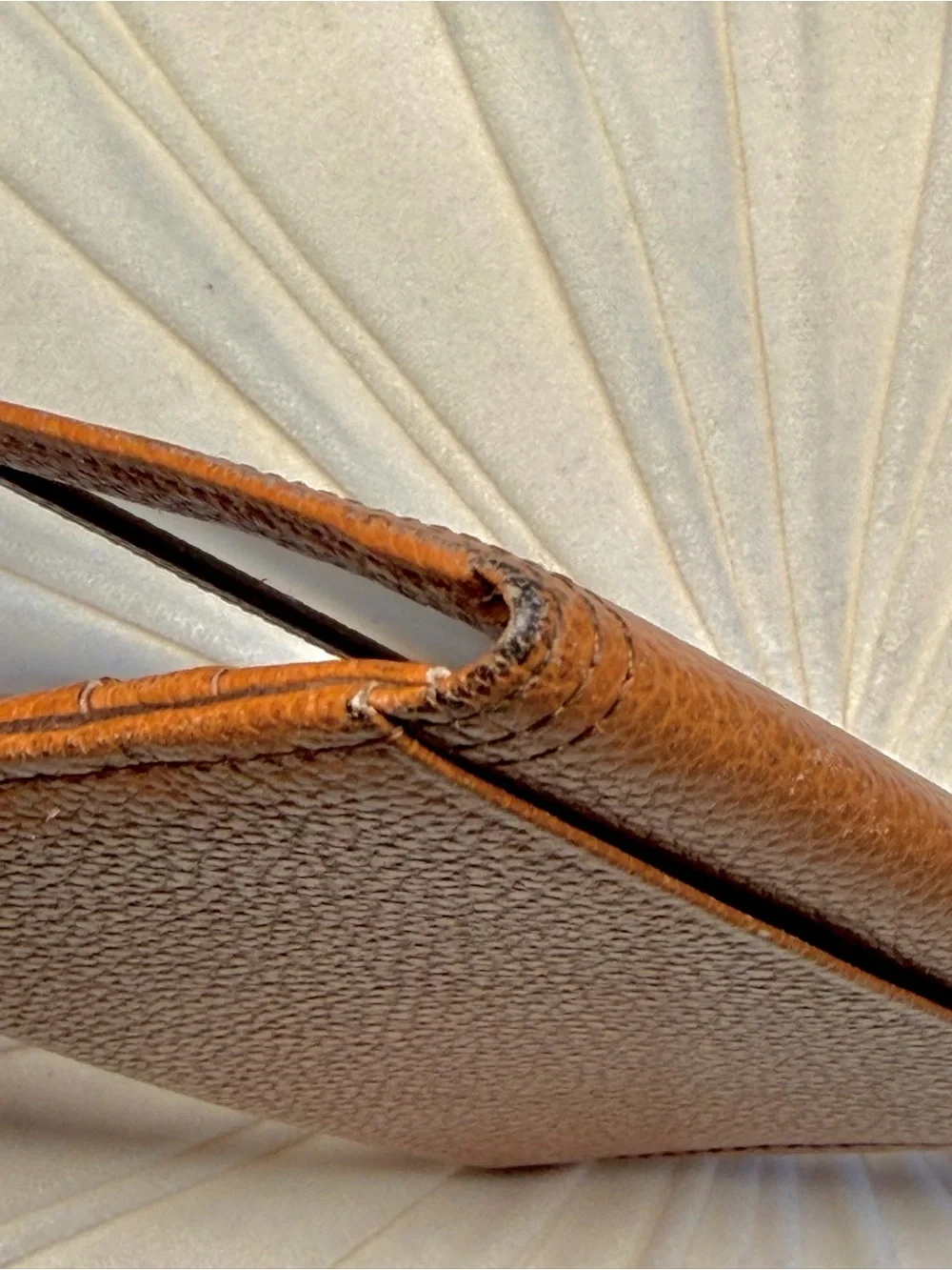 Saint Laurent Tan Pebbled Leather Card Holder